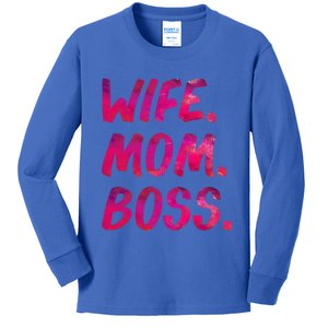 Funny Wife Mom Boss Mothers Day Tee Cute Husband Husb Gift Kids Long Sleeve Shirt