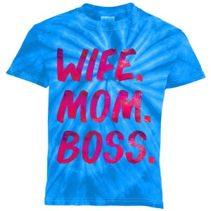 Funny Wife Mom Boss Mothers Day Tee Cute Husband Husb Gift Kids Tie-Dye T-Shirt