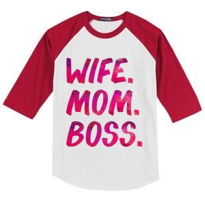 Funny Wife Mom Boss Mothers Day Tee Cute Husband Husb Gift Kids Colorblock Raglan Jersey