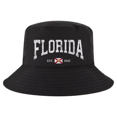 Florida Women Men Kids Florida State Flag Distressed Cool Comfort Performance Bucket Hat