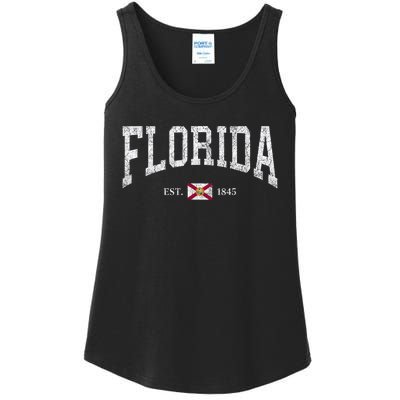 Florida Women Men Kids Florida State Flag Distressed Ladies Essential Tank