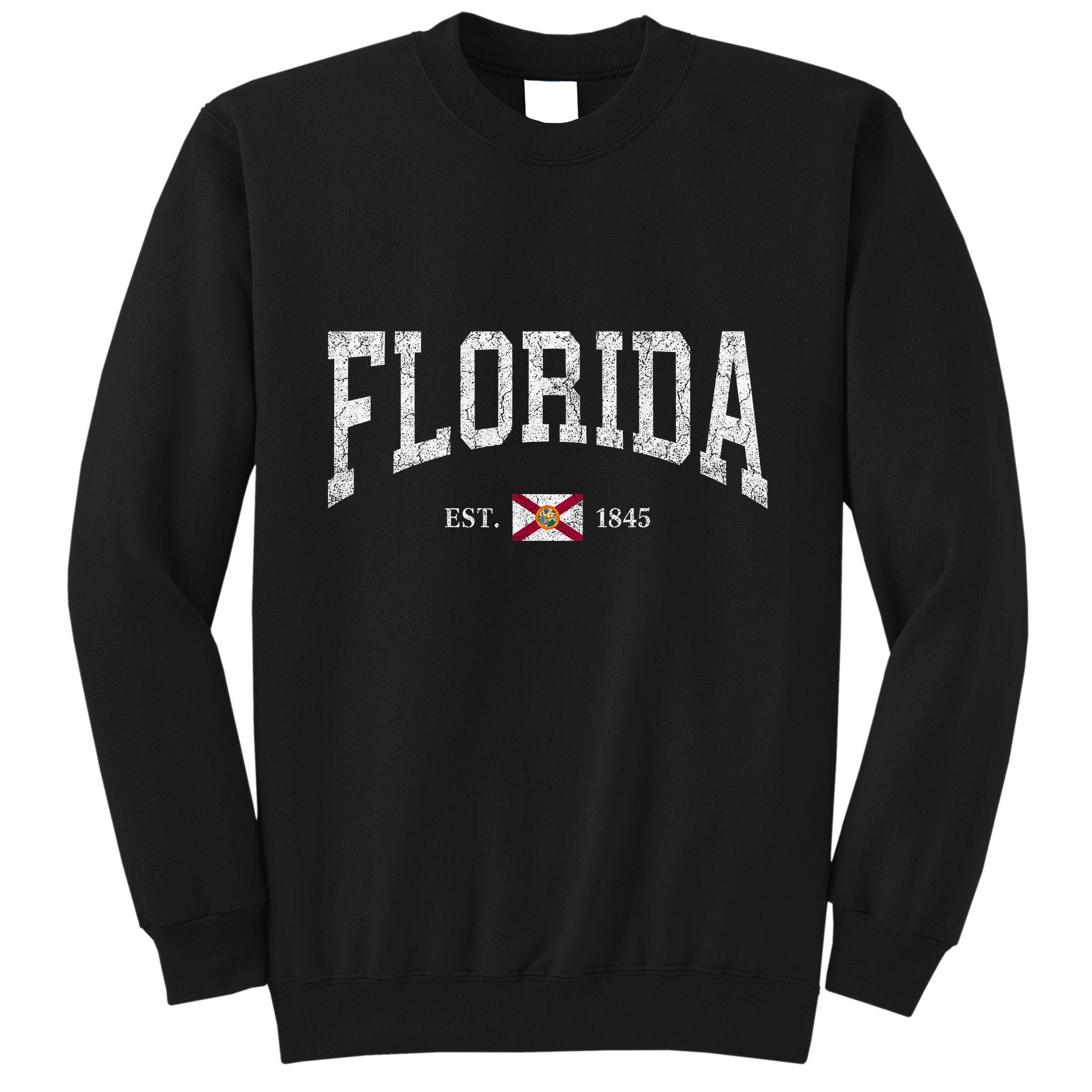 Florida Women Men Kids Florida State Flag Distressed Tall Sweatshirt
