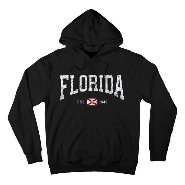 Florida Women Men Kids Florida State Flag Distressed Tall Hoodie