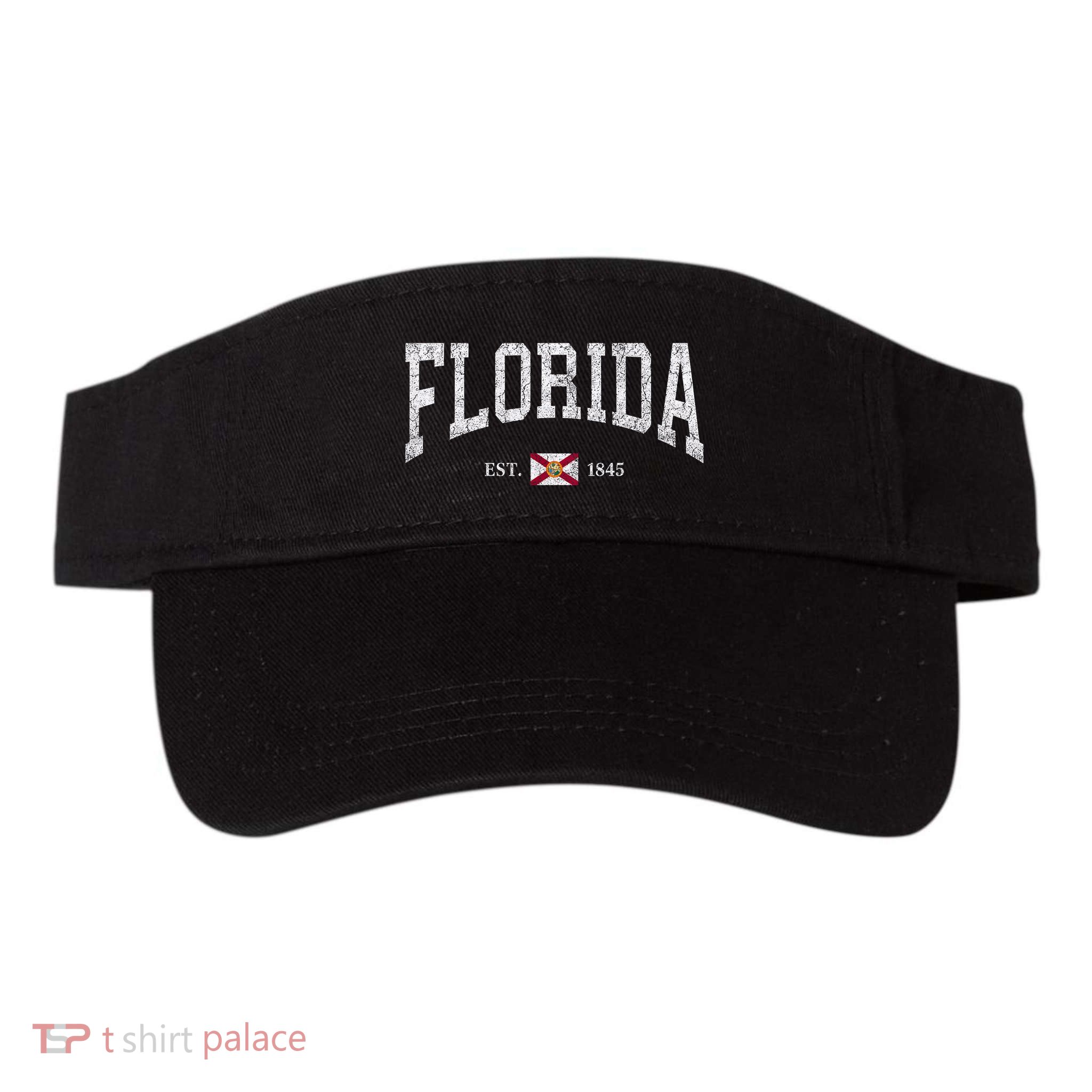 Florida Women Men Kids Florida State Flag Distressed Visor