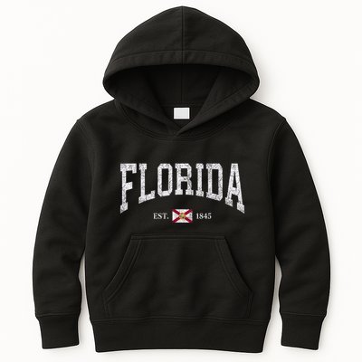Florida Women Men Kids Florida State Flag Distressed Kids Hoodie