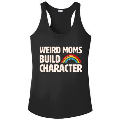 Funny Weird Moms Build Characters Ladies PosiCharge Competitor Racerback Tank