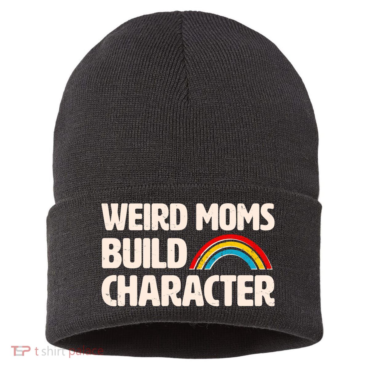 Funny Weird Moms Build Characters Sustainable Knit Beanie