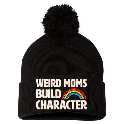 Funny Weird Moms Build Characters Pom Pom 12in Knit Beanie