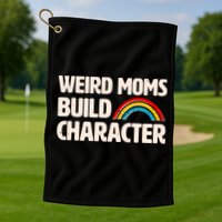 Funny Weird Moms Build Characters Golf Towel
