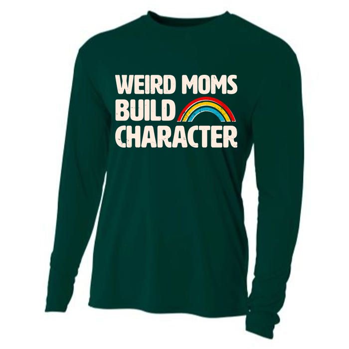Funny Weird Moms Build Characters Cooling Performance Long Sleeve Crew