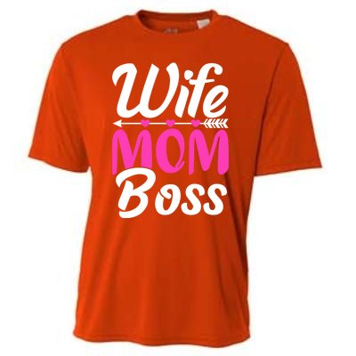 Funny Wife Mom Boss Mother's Day Gift Cooling Performance Crew T-Shirt