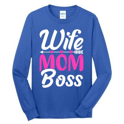 Funny Wife Mom Boss Mother's Day Gift Tall Long Sleeve T-Shirt