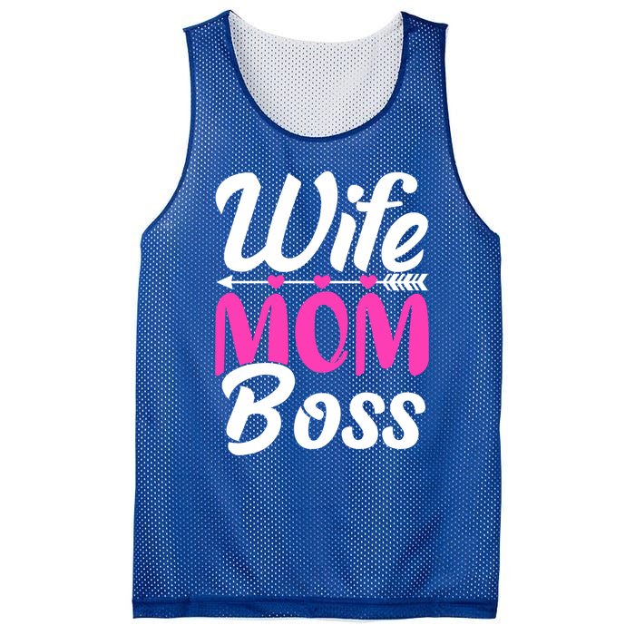 Funny Wife Mom Boss Mother's Day Gift Mesh Reversible Basketball Jersey Tank