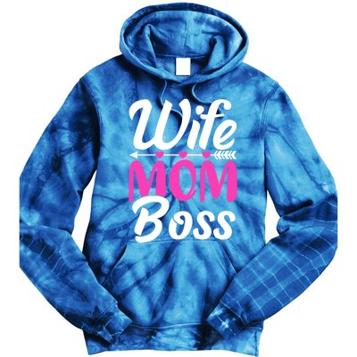 Funny Wife Mom Boss Mother's Day Gift Tie Dye Hoodie