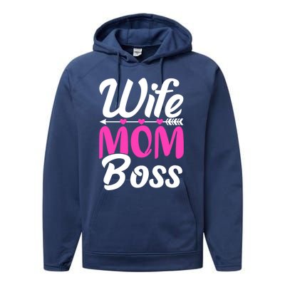 Funny Wife Mom Boss Mother's Day Gift Performance Fleece Hoodie