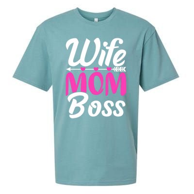 Funny Wife Mom Boss Mother's Day Gift Sueded Cloud Jersey T-Shirt