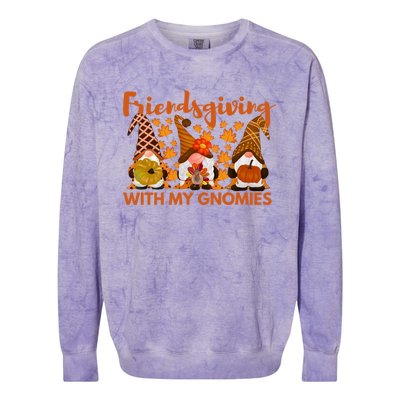 Friendsgiving With My Gnomies Funny Friend Thanksgiving Gift Colorblast Crewneck Sweatshirt