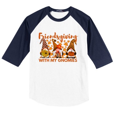 Friendsgiving With My Gnomies Funny Friend Thanksgiving Gift Baseball Sleeve Shirt