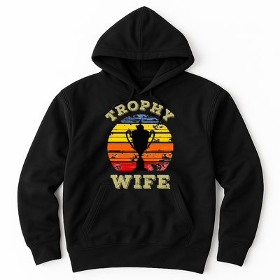 Funny Wife Mom Vintage Retro Sunset Trophy Mothers Day Hoodie