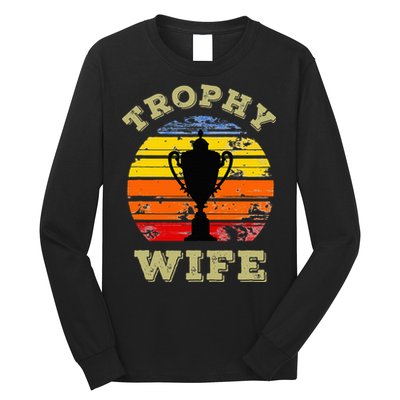 Funny Wife Mom Vintage Retro Sunset Trophy Mothers Day Long Sleeve Shirt