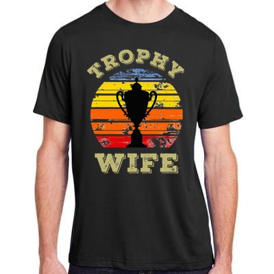 Funny Wife Mom Vintage Retro Sunset Trophy Mothers Day Adult ChromaSoft Performance T-Shirt