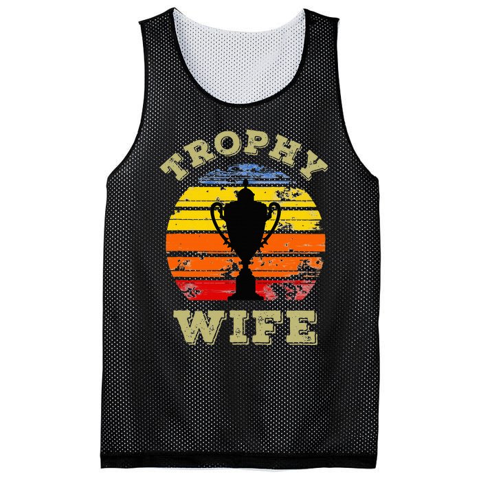 Funny Wife Mom Vintage Retro Sunset Trophy Mothers Day Mesh Reversible Basketball Jersey Tank