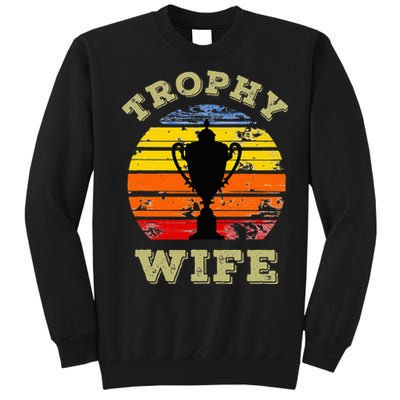 Funny Wife Mom Vintage Retro Sunset Trophy Mothers Day Tall Sweatshirt