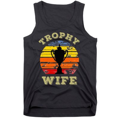 Funny Wife Mom Vintage Retro Sunset Trophy Mothers Day Tank Top