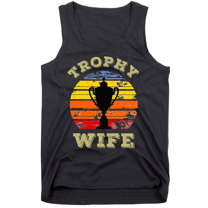 Funny Wife Mom Vintage Retro Sunset Trophy Mothers Day Tank Top