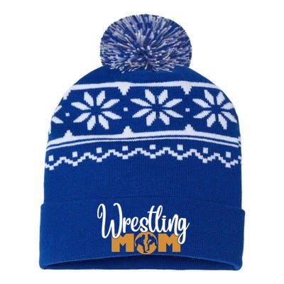 Funny Wrestling Mom Wrestler Mom Meaningful Gift USA-Made Snowflake Beanie