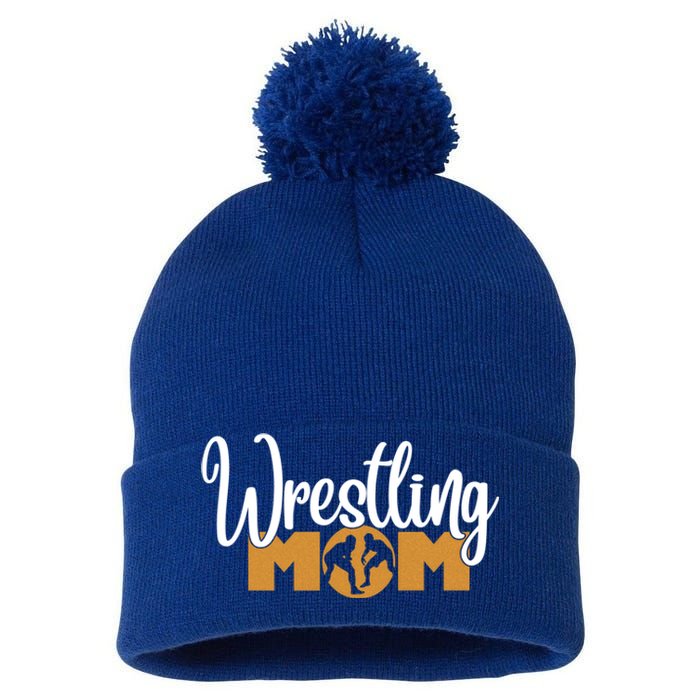 Funny Wrestling Mom Wrestler Mom Meaningful Gift Pom Pom 12in Knit Beanie