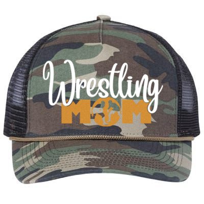 Funny Wrestling Mom Wrestler Mom Meaningful Gift Retro Rope Trucker Hat Cap