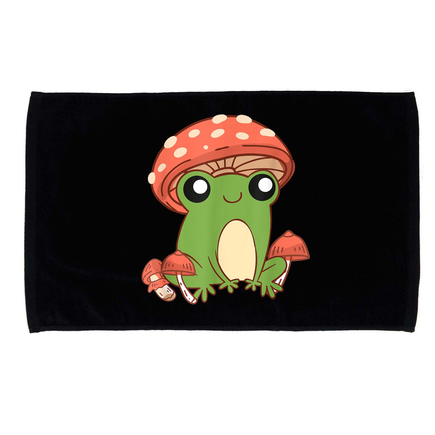Frog With Mushroom Hat Cute Cottagecore Aesthetic Microfiber Hand Towel