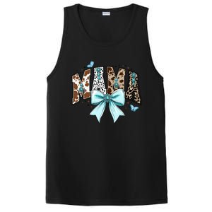 Fall Western Mama Cow Print Coquette Bow Mama Cowhide Mama Funny Gift PosiCharge Competitor Tank