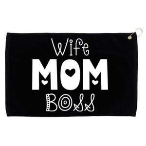 Funny Wife Mother Boss Retro Mom MotherS Day Gift Grommeted Golf Towel