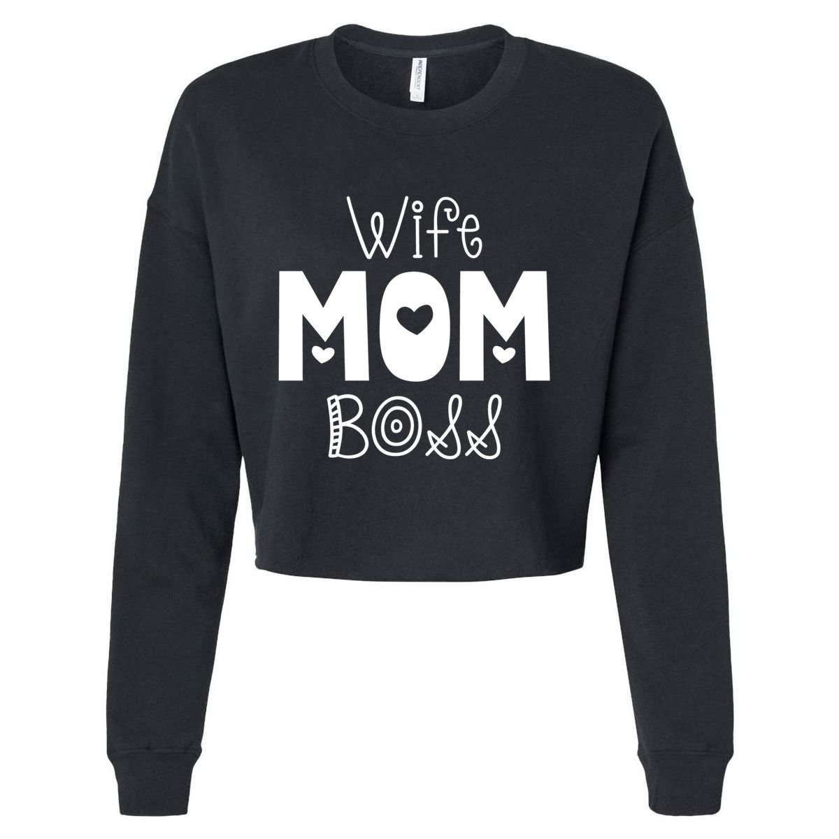 Funny Wife Mother Boss Retro Mom MotherS Day Gift Cropped Pullover Crew