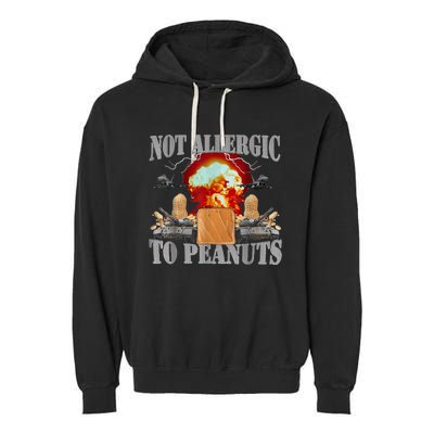 Funny Weird Meme Not Allergic To Peanut Cursed Peanut Butter Garment-Dyed Fleece Hoodie