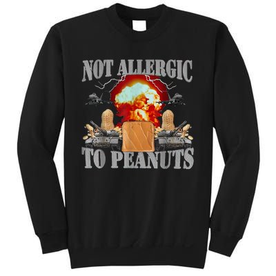 Funny Weird Meme Not Allergic To Peanut Cursed Peanut Butter Sweatshirt