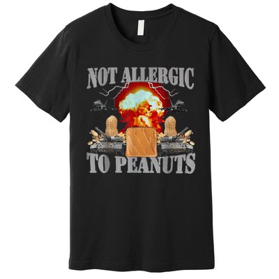 Funny Weird Meme Not Allergic To Peanut Cursed Peanut Butter Premium T-Shirt