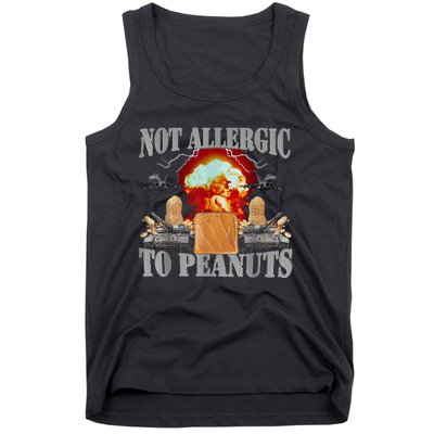 Funny Weird Meme Not Allergic To Peanut Cursed Peanut Butter Tank Top