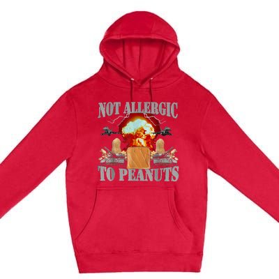 Funny Weird Meme Not Allergic To Peanut Cursed Peanut Butter Premium Pullover Hoodie