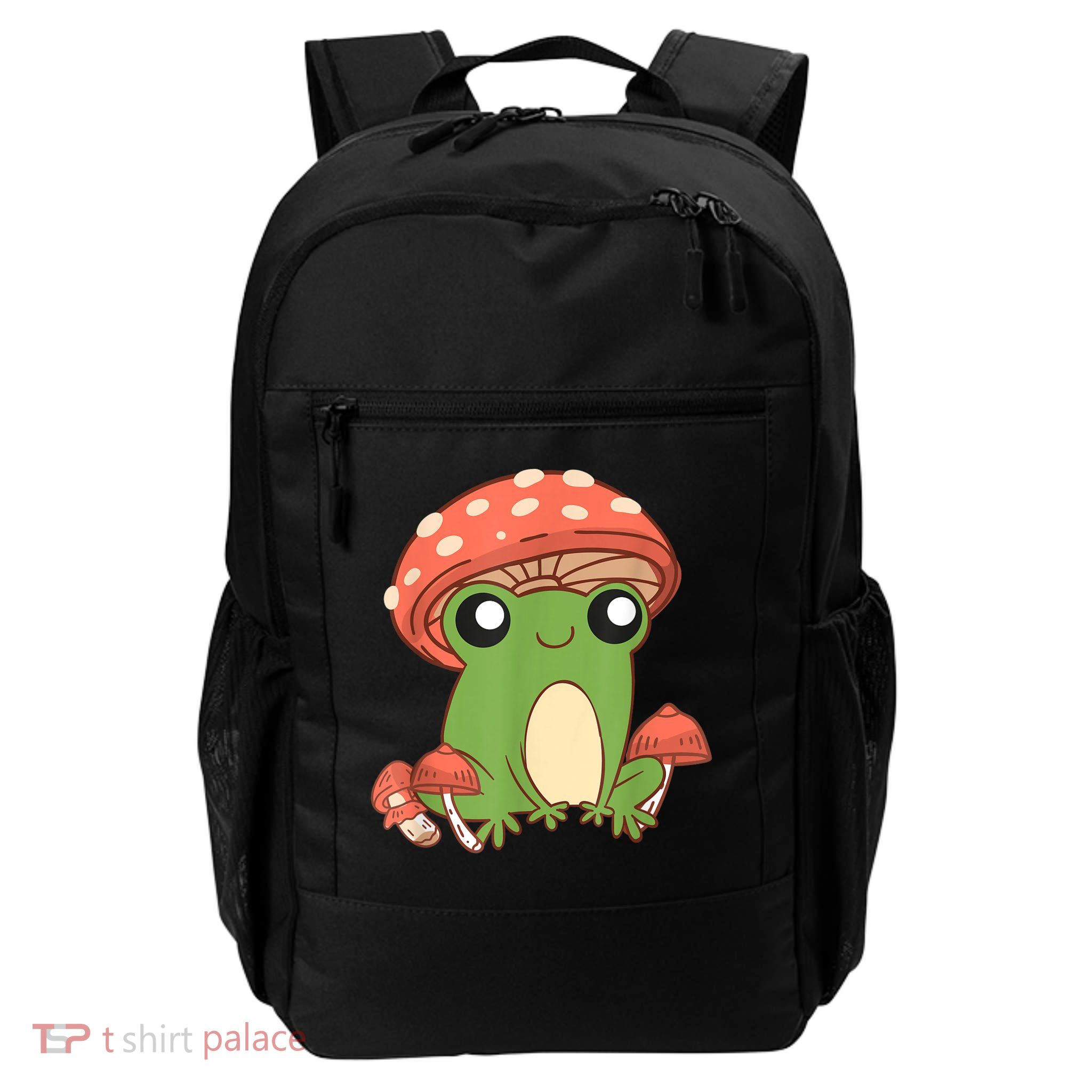 Frog With Mushroom Hat Cute Cottagecore Aesthetic Backpack