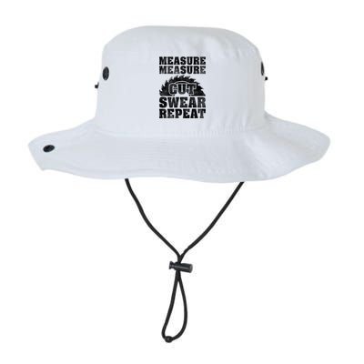 Funny Woodworking Measure Cut Swear Repeat Gift Legacy Cool Fit Booney Bucket Hat