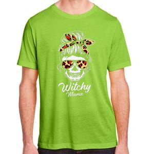 Funny Witchy Mama Skull Witch Mom Women Spooky Halloween Day Adult ChromaSoft Performance T-Shirt