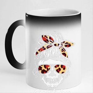 Funny Witchy Mama Skull Witch Mom Women Spooky Halloween Day 11oz Black Color Changing Mug