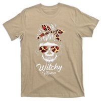 Funny Witchy Mama Skull Witch Mom Women Spooky Halloween Day T-Shirt