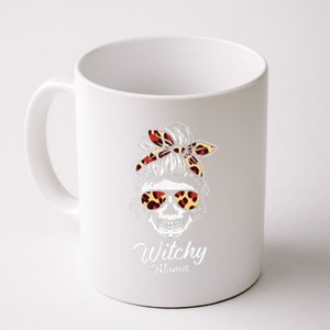 Funny Witchy Mama Skull Witch Mom Women Spooky Halloween Day Coffee Mug