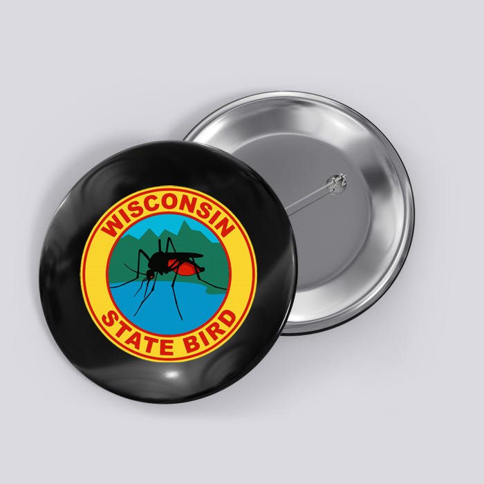 Funny Wisconsin Mosquito State Bird Button