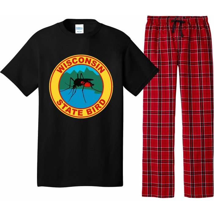 Funny Wisconsin Mosquito State Bird Pajama Set