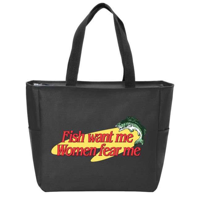 Fish Want Me Women Fear Me Zip Tote Bag